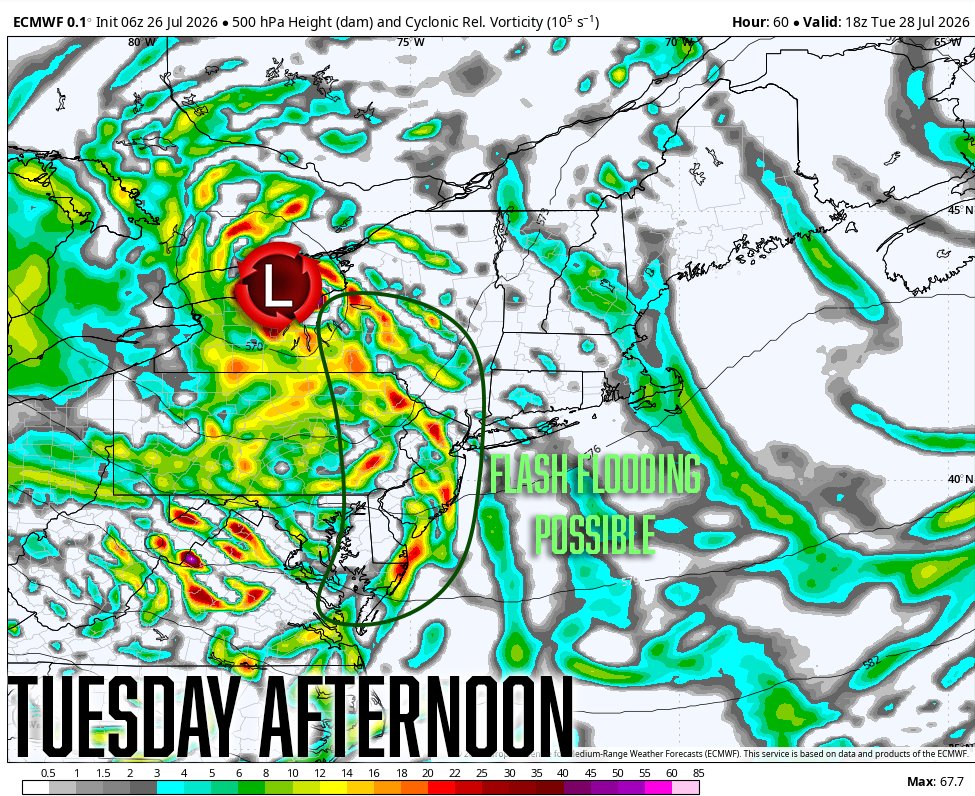Tuesday afternoon flash flooding outlook