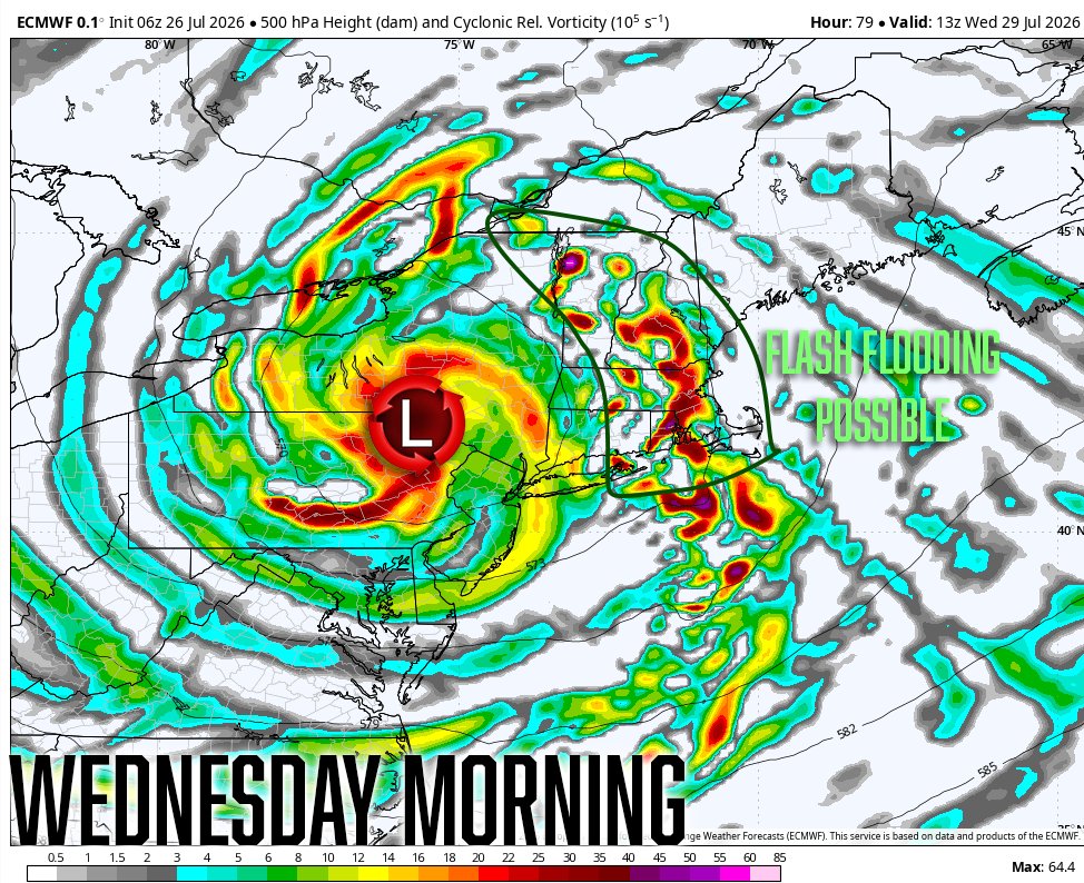 Wednesday morning flash flooding outlook