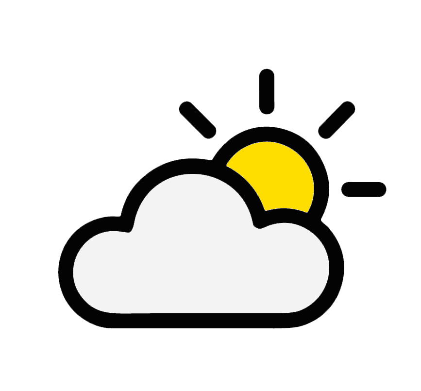 Partly cloudy